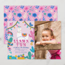 Search for llama birthday invitations Pink