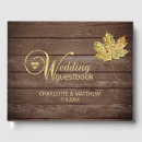 Search for autumn leaves wedding guest books Wood