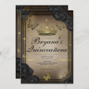 Search for black gold quinceanera invitations Butterfly