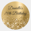Search for 70th birthday stickers Gold