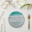 Search for beach waves paper plates Turquoise