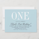 Search for simple blue 1st birthday invitations Cute