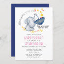 Search for blue navy gender reveal invitations Watercolor