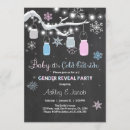 Search for chalkboard gender reveal invitations Pink and blue
