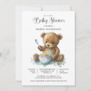 Search for cute teddy bear baby shower invitations Watercolor