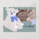 Search for its a boy announcement postcards Bear