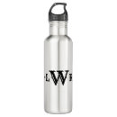 Search for black and white water bottles Initials