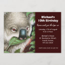 Search for koala birthday invitations Leaves