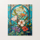 Search for art glass puzzles Floral