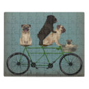 Search for pug puzzles Dogs on bicycles