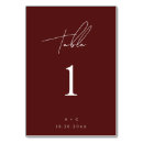 Search for burgundy table cards Red