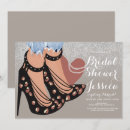 Search for gold high heel shoe invitations Glitter