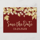 Search for fall leaves save the dates Burgundy