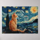 Search for starry night cat posters Van gogh