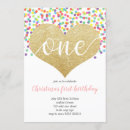 Search for golden 1st birthday invitations Glitter