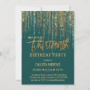 Search for emerald green birthday invitations Typography
