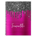 Search for hot pink glitter notebooks Girly