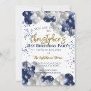 Search for navy blue 21st birthday invitations Modern