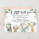 Search for jungle baby girl shower invitations Watercolor safari