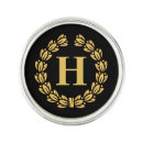 Search for monogram lapel pins Black