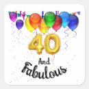 Search for 40 and fabulous stickers Party