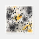 Search for musical notes napkins Watercolor