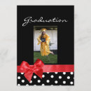 Search for red and white graduation invitations Polka dots