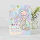 Search for mermaid birthday invitations Pink purple teal mermaid