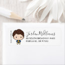 Search for return address labels Iconic character illustration