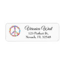 Search for peace sign return address labels Flower power