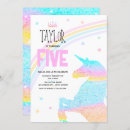 Search for 5th birthday invitations Rainbow