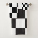 Search for black and white designs bath towels Checkerboard