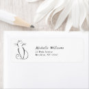 Search for black cat return address labels Minimalist