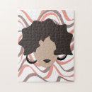 Search for womans face puzzles Illustration