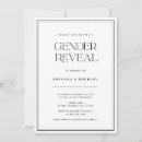 Search for black white gender reveal invitations Minimalist