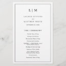 Search for black and white wedding programs Modern