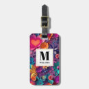 Search for bright colors luggage tags Flower pattern