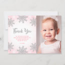 Search for winter onederland thank you cards Pink