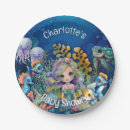 Search for mermaid paper plates Ocean animals