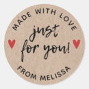 Search for homemade for you stickers Made with love
