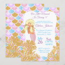 Search for little mermaid birthday invitations Gold