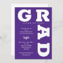 Search for purple and white graduation invitations High school