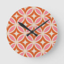 Search for mid century modern clocks Pink