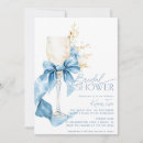 Search for blue hydrangea bridal shower invitations Elegant calligraphy script