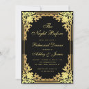 Search for black and gold rehearsal dinner invitations Calligraphy
