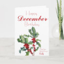 Search for december birthday cards Holly berries
