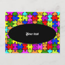 Search for puzzle pieces cards stamps Colorful