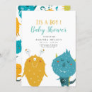 Search for monster baby shower invitations Blue