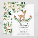 Search for girl deer birthday invitations Whimsical