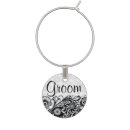 Search for bride groom wine charms Black and white